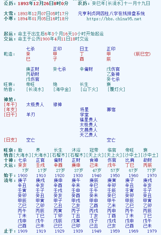 八字