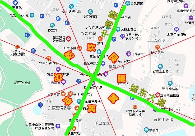 环球港方位版块示意图